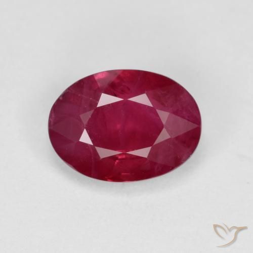 1.04ct Naturale Medium Dark-Red Rubino, Ovale, VS-SI