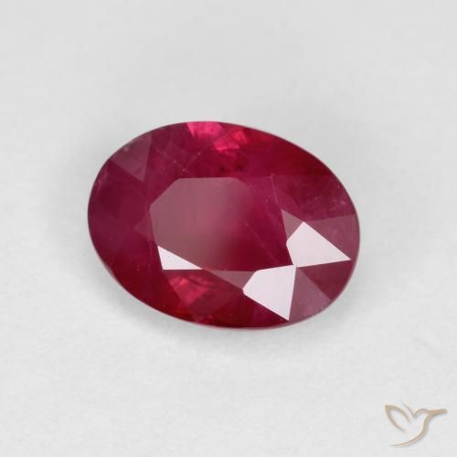 Rubino Medium Dark-Red naturale da 1.04 ct, Ovale, VS-SI