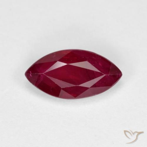 1.06ct Naturale Rosso scuro Rubino, Taglio marquise, VS-SI