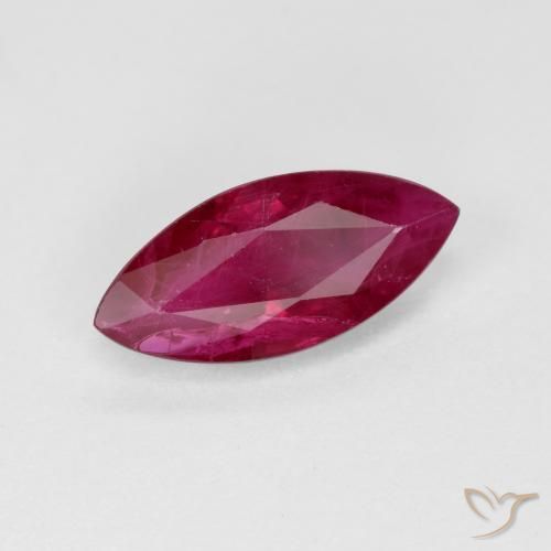 Rubino Rosso scuro naturale da 1.20 ct, Taglio marquise, VS-SI