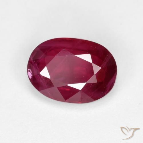 Rubino Rosso medio-scuro naturale da 1.22 ct, Ovale, VS-SI