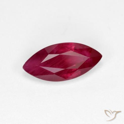 Rubino Rosso scuro naturale da 1.10 ct, Taglio marquise, VS-SI