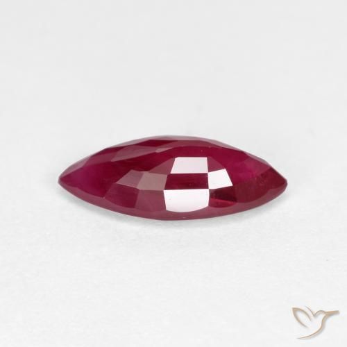 Rubino Rosso scuro naturale da 1.10 ct, Taglio marquise, VS-SI