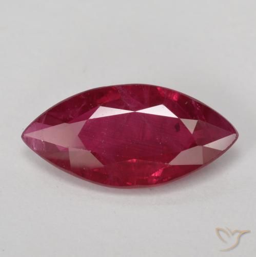 1.00ct Naturale Sangue rosso Rubino, Taglio marquise, VS-SI