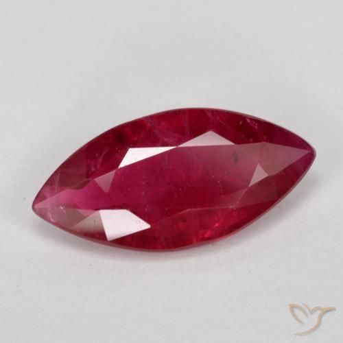 Rubino Sangue rosso naturale da 1.00 ct, Taglio marquise, VS-SI