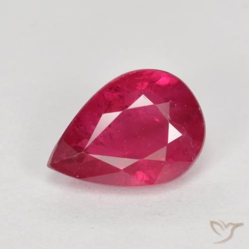 Rubino Rosso tendente al rosa naturale da 1.04 ct, Forma a pera, VS-SI