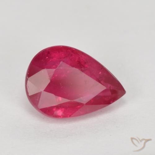 Rubino Rosso tendente al rosa naturale da 1.04 ct, Forma a pera, VS-SI