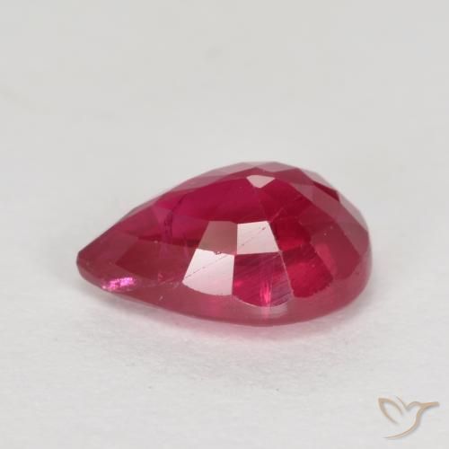 Rubino Rosso tendente al rosa naturale da 1.04 ct, Forma a pera, VS-SI
