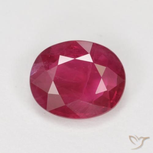1.11ct Naturale Rosa rossastro intenso Rubino, Ovale, VS-SI
