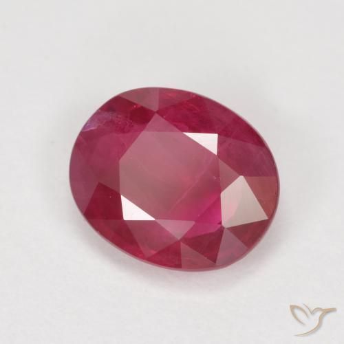 Rubino Rosa rossastro intenso naturale da 1.11 ct, Ovale, VS-SI