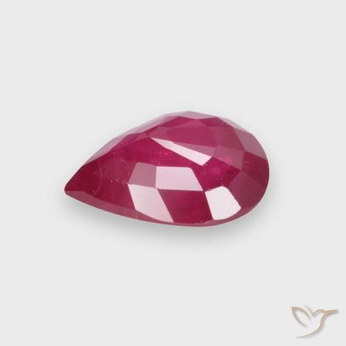 Rubino Rosso chiaro naturale da 0.84 ct, Forma a pera, VS-SI