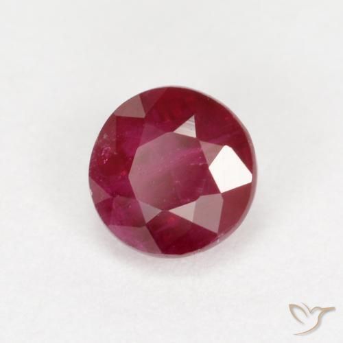 Rubino Rosso scuro naturale da 0.49 ct, Rotondo, SI