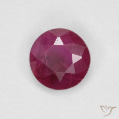 Rubino Rosso scuro naturale da 0.30 ct, Rotondo, SI