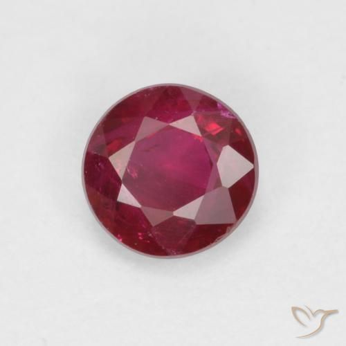 Rubino Rosso scuro naturale da 0.34 ct, Rotondo, SI