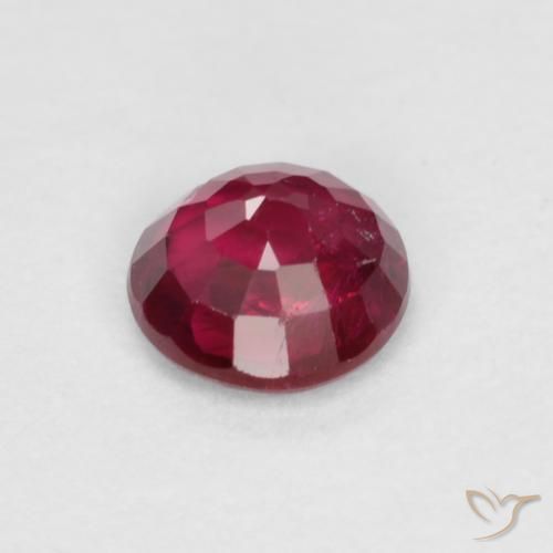 Rubino Rosso scuro naturale da 0.34 ct, Rotondo, SI