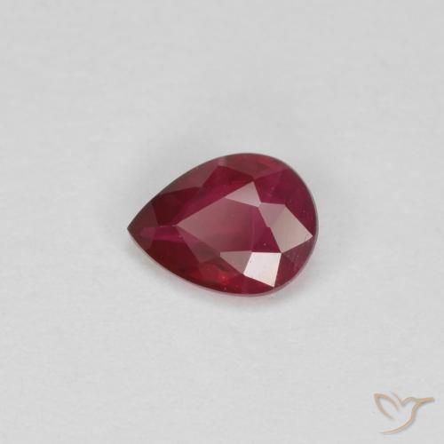 0.30ct Naturale Rosso scuro Rubino, Forma a pera, VS-SI