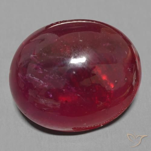 Rubino Rosso scuro naturale da 25.77 ct, Ovale, Traslucido