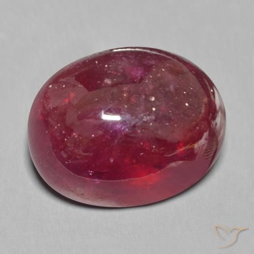 Rubino Rosso scuro naturale da 25.56 ct, Ovale, Traslucido