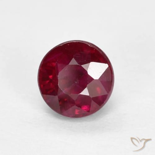 Rubino Rosso scuro naturale da 0.41 ct, Rotondo, VS-SI