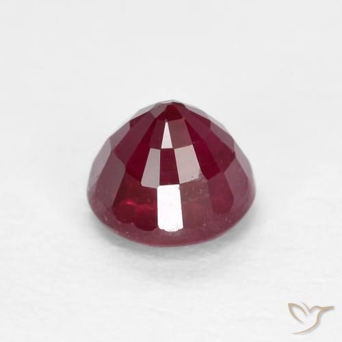 Rubino Rosso scuro naturale da 0.41 ct, Rotondo, VS-SI
