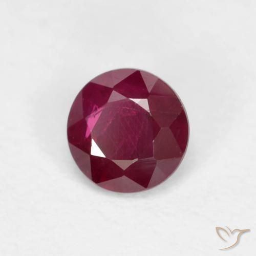 Rubino Rosso scuro naturale da 0.29 ct, Rotondo, VS-SI