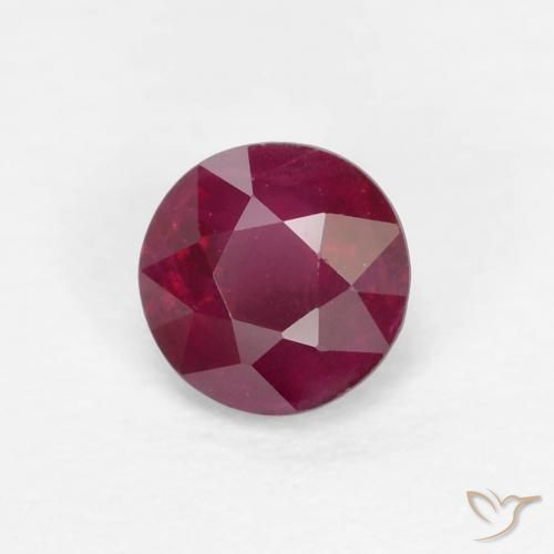 Rubino Rosso scuro naturale da 0.33 ct, Rotondo, VS-SI