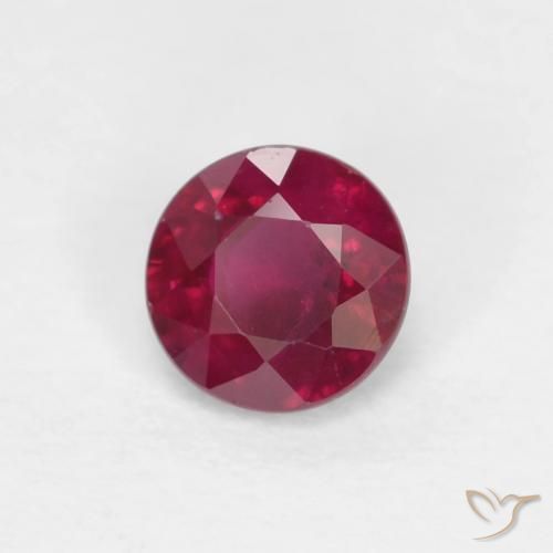 Rubino Rosso scuro naturale da 0.31 ct, Rotondo, VS-SI