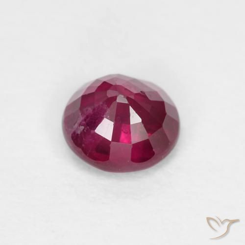Rubino Rosso scuro naturale da 0.31 ct, Rotondo, VS-SI