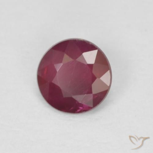 0.25ct Naturale Rosso scuro Rubino, Rotondo, VS