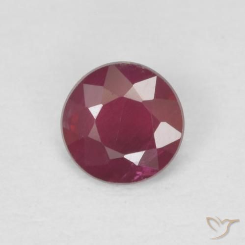 Rubino Rosso scuro naturale da 0.25 ct, Rotondo, VS