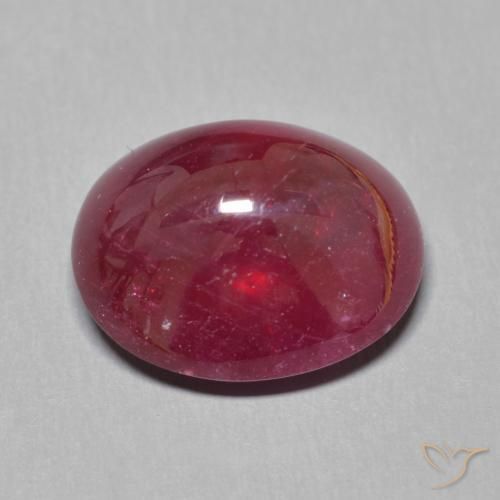 Rubino Rosso scuro naturale da 10.44 ct, Ovale, Traslucido