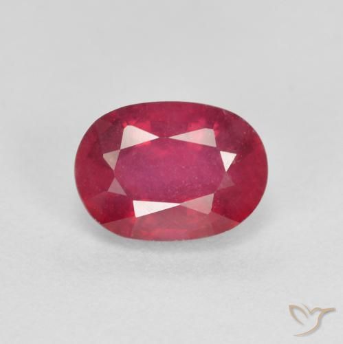 1.35ct Naturale Rosso chiaro Rubino, Ovale, VS