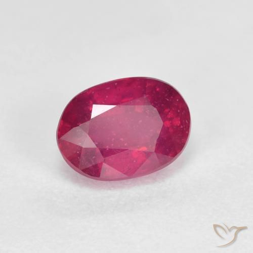 Rubino Rosso medio-scuro naturale da 1.36 ct, Ovale, VS