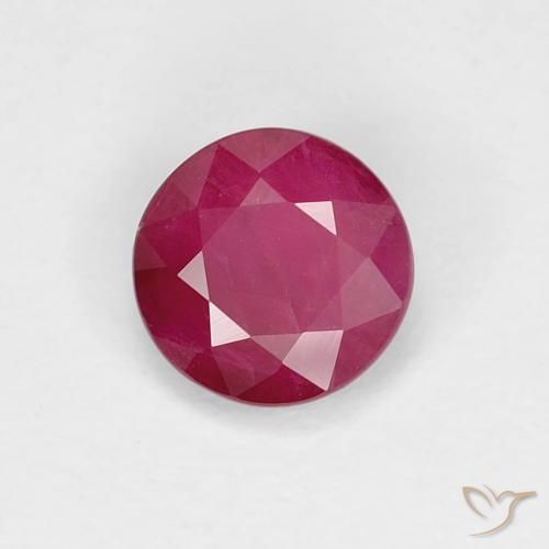Rubino Rosso tendente al rosa naturale da 0.76 ct, Rotondo, VS-SI