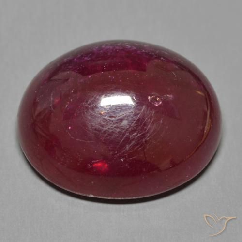 Rubino Rosso scuro naturale da 25.31 ct, Ovale, Traslucido