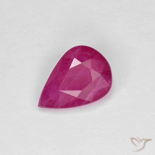 0.86ct Naturale Rosso medio Rubino, Forma a pera, VS