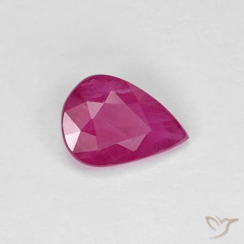 Rubino Rosso medio naturale da 0.86 ct, Forma a pera, VS