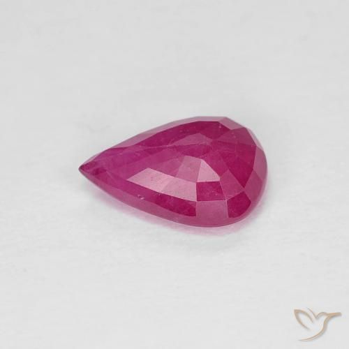 Rubino Rosso medio naturale da 0.86 ct, Forma a pera, VS