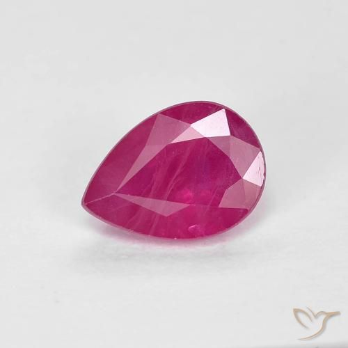 0.94ct Naturale Rosso tendente al rosa Rubino, Forma a pera, VS