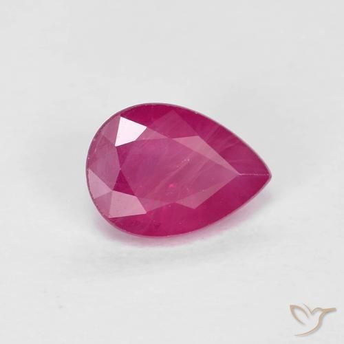 Rubino Rosso tendente al rosa naturale da 0.94 ct, Forma a pera, VS