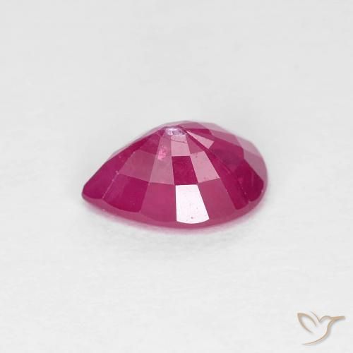 Rubino Rosso tendente al rosa naturale da 0.94 ct, Forma a pera, VS
