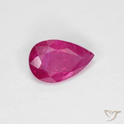 Rubino Rosso chiaro naturale da 0.71 ct, Forma a pera, VS