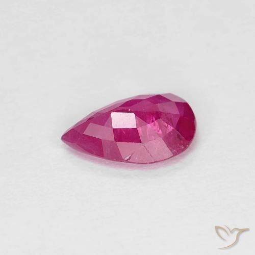 Rubino Rosso chiaro naturale da 0.71 ct, Forma a pera, VS
