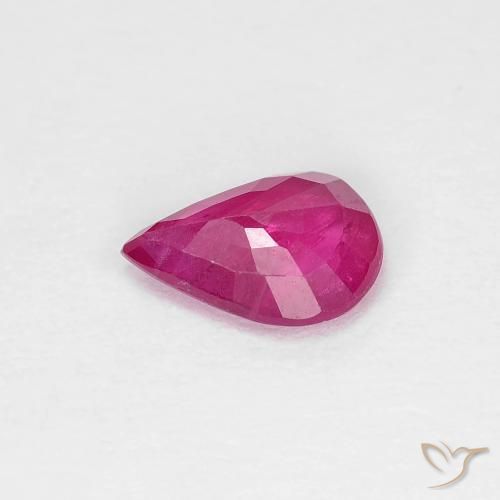 Rubino Rosa rossastra naturale da 0.73 ct, Forma a pera, VS