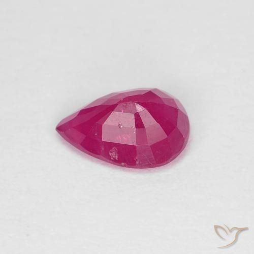 Rubino Rosa rossastra naturale da 0.86 ct, Forma a pera, VS