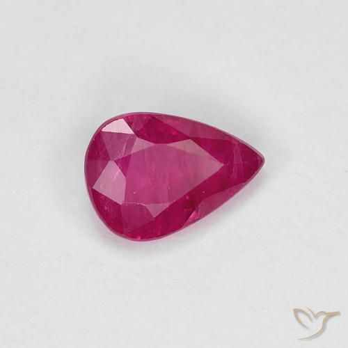 0.84ct Naturale Rosso tendente al rosa Rubino, Forma a pera, VS