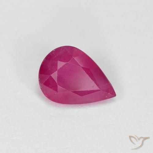 0.96ct Naturale Rosa rossastra Rubino, Forma a pera, VS