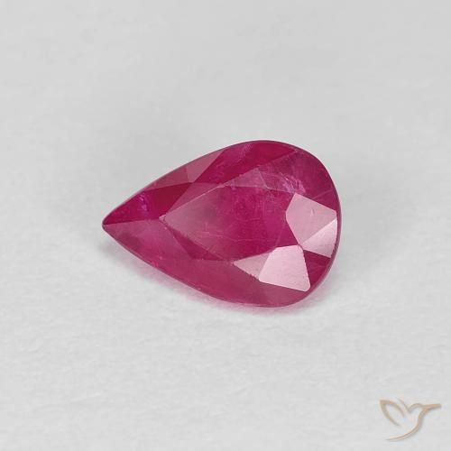 Rubino Rosso tendente al rosa naturale da 0.79 ct, Forma a pera, VS