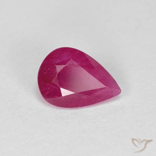Rubino Rosso medio naturale da 0.95 ct, Forma a pera, VS