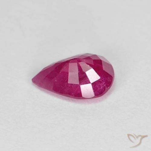 Rubino Rosso medio naturale da 0.95 ct, Forma a pera, VS